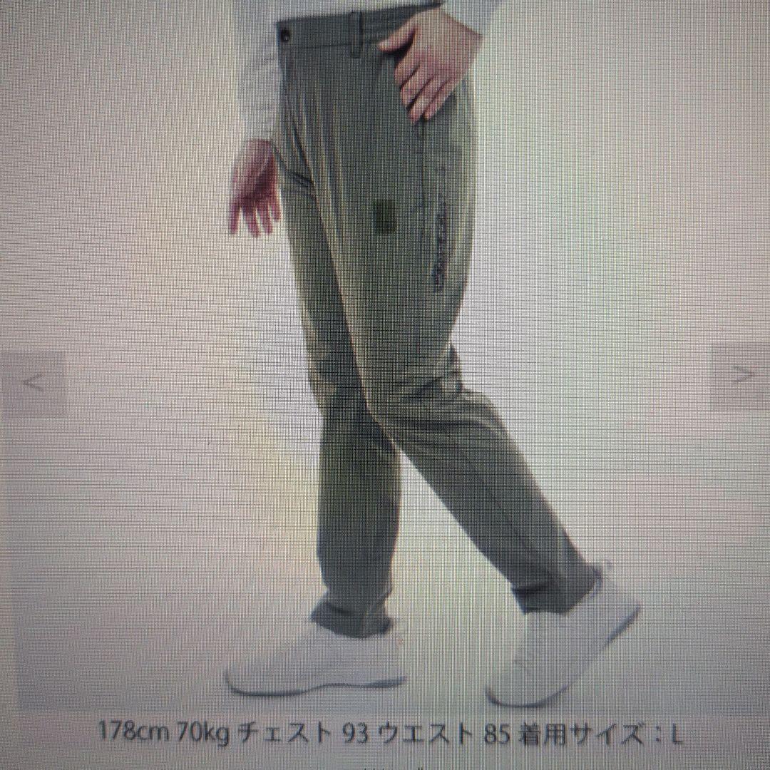 SY32:メンズ:Lサイズ:ストレッチ ロングパンツ:オリーブ色