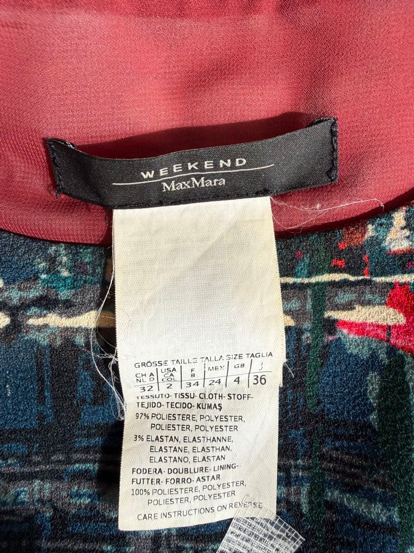 マックスマーラ　Max Mara 柄　長袖ワンピース 36サイズ　美品　H5