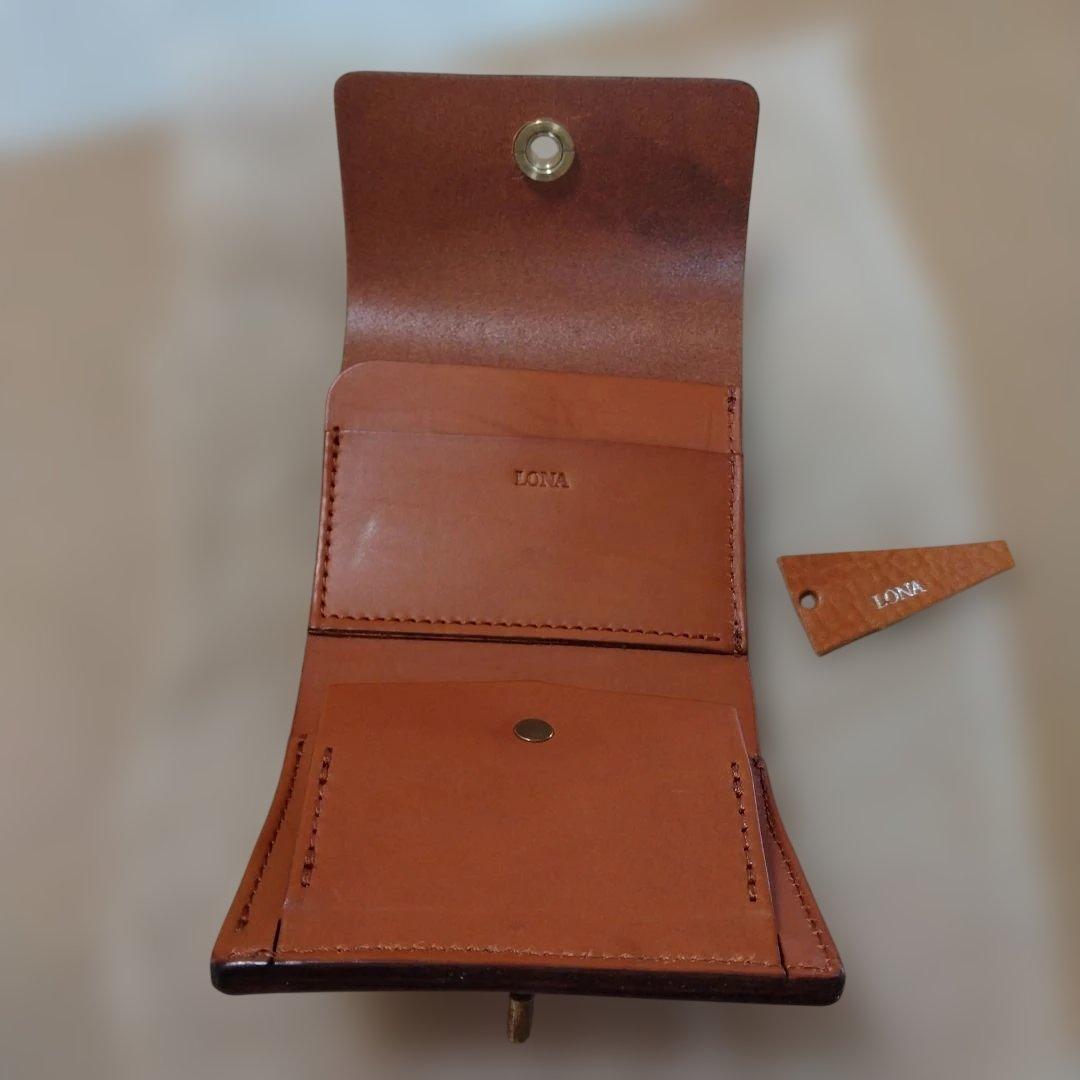 【LONA】ロナ TWIG mini wallet コニャック