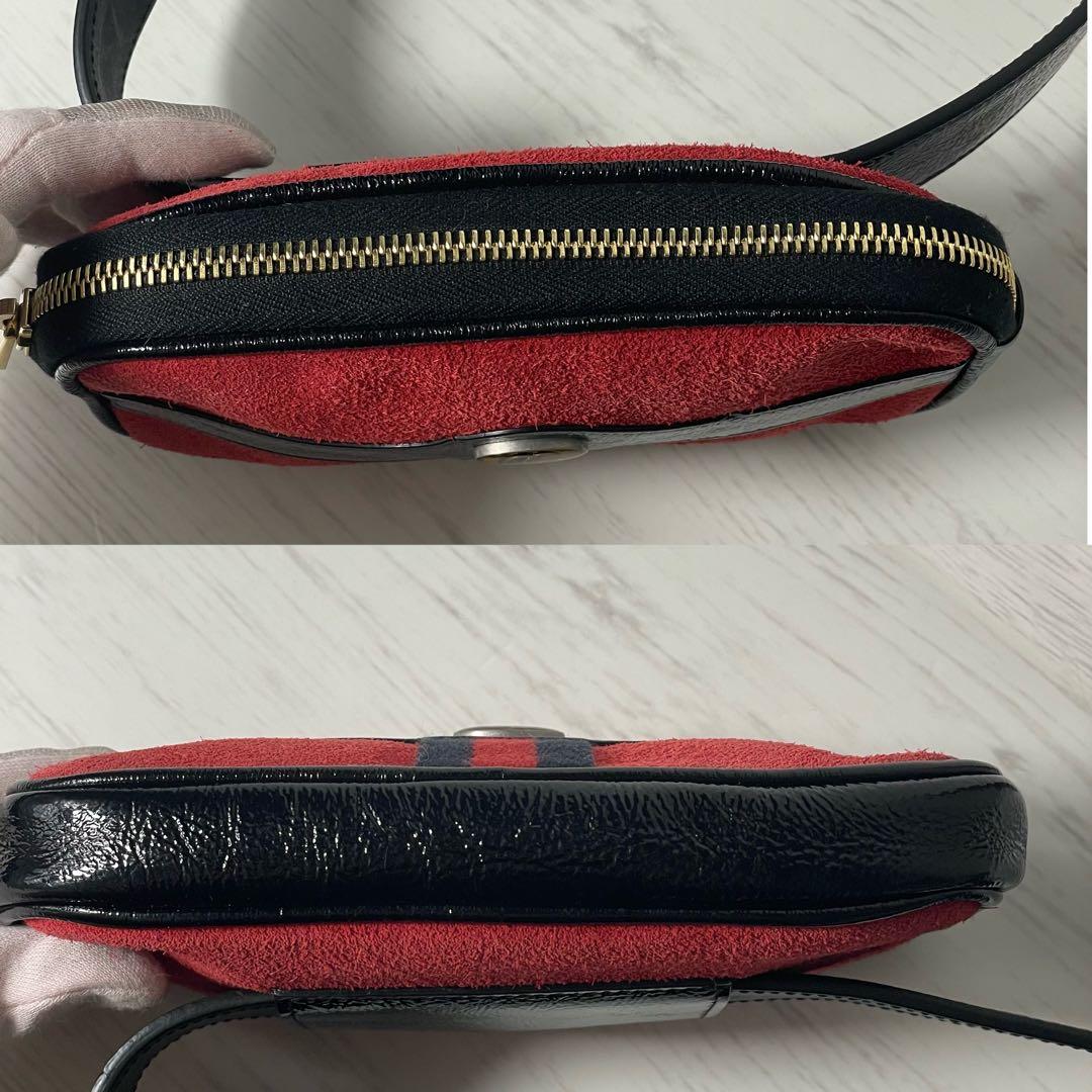 GUCCI ウエストポーチ マーモント ベロア レザー レッド
