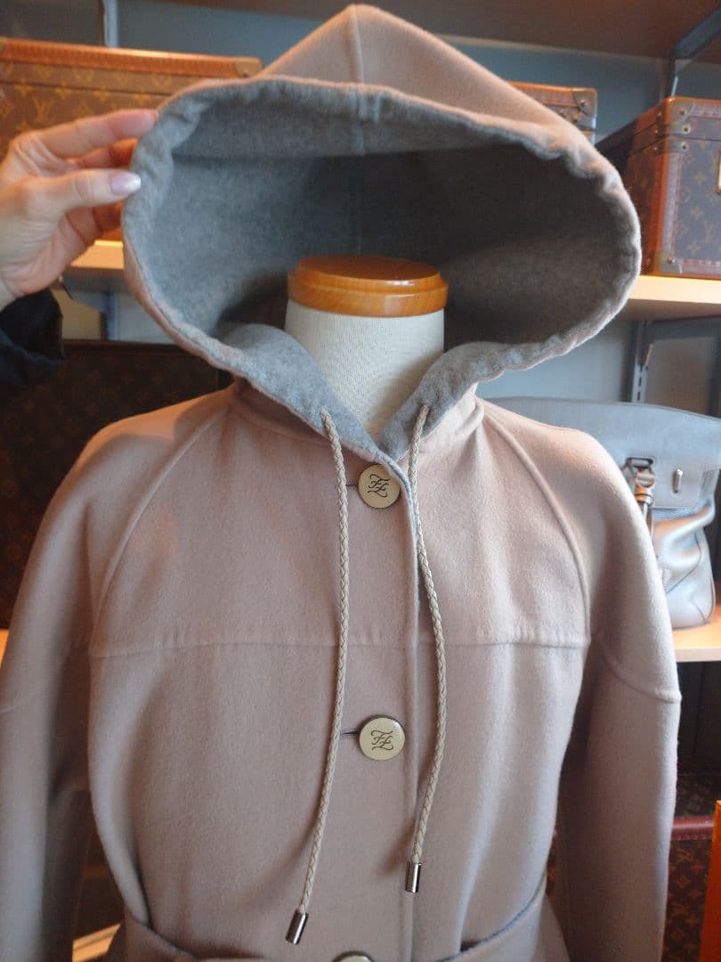 美品 フェンディ ミンクファー付コート36