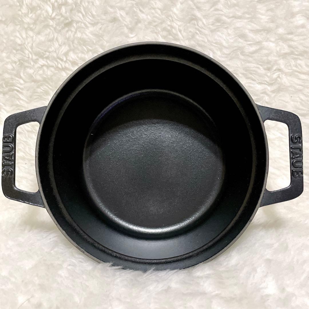 【良品✨】STAUB ストウブ ココット ラウンド ブラック 20cm 両手鍋