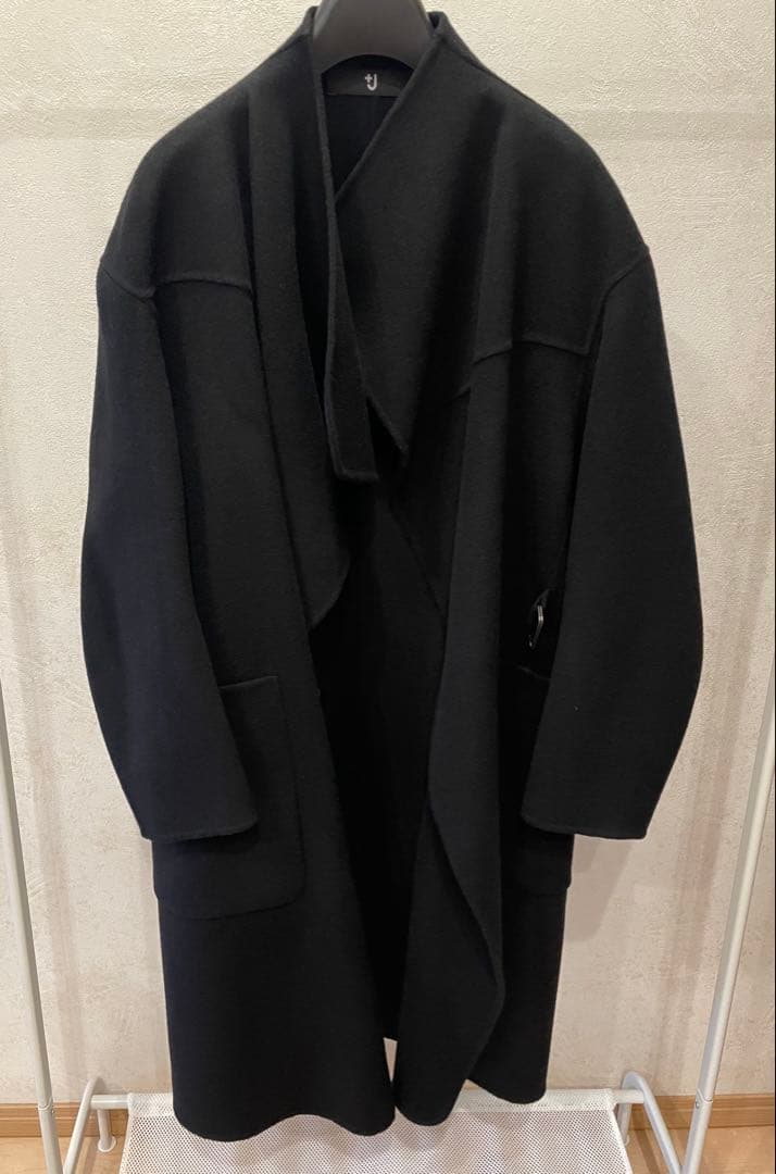 【最終値下】UNIQLO プラスj カシミヤブレンドノーカラーコートブラックXS