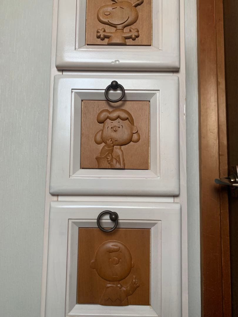 スヌーピー　SNOOPY 木彫り　収納　木製　海外　チェスト　希少