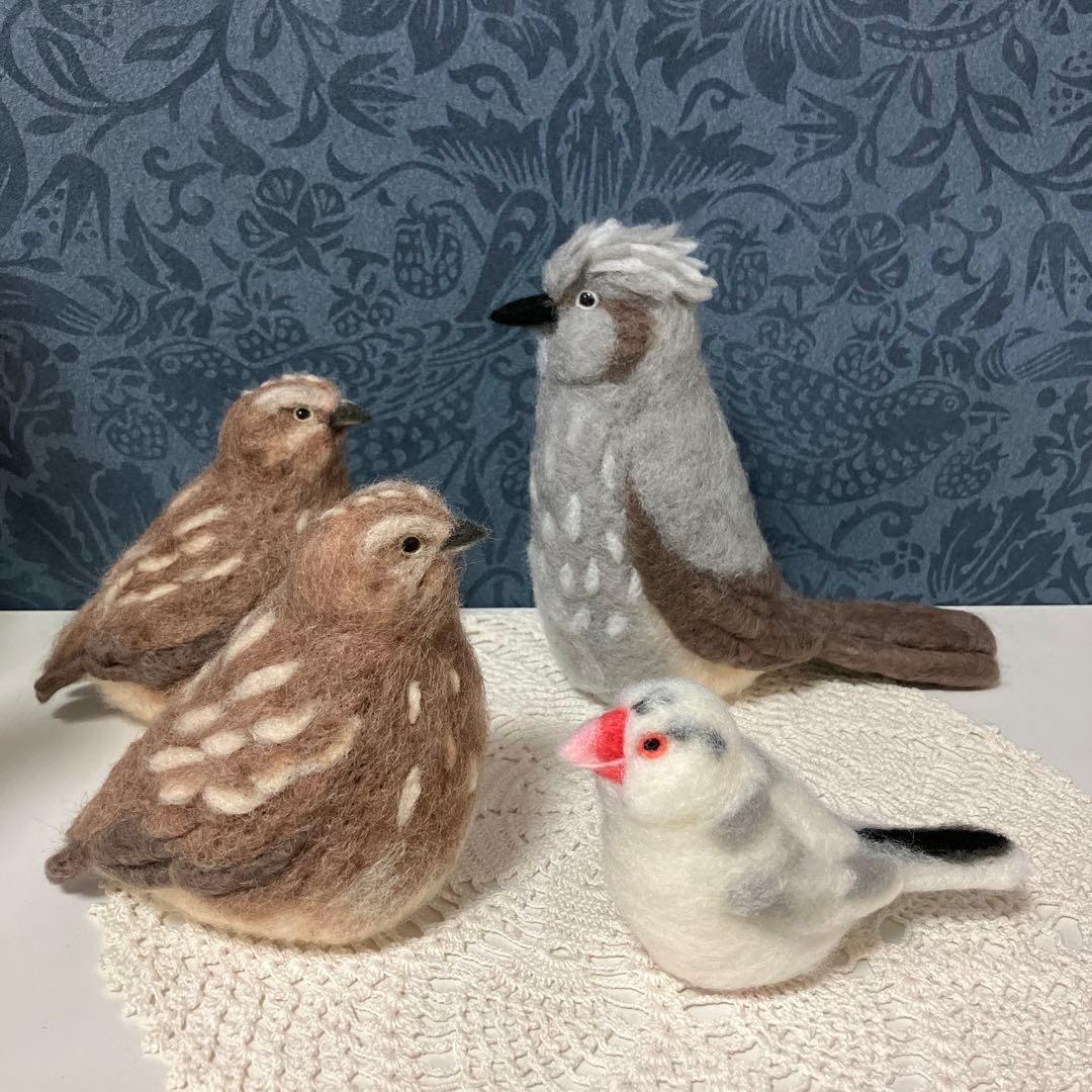 リクエストNO.2617☆ウズラ ヒヨドリ 文鳥4点セット