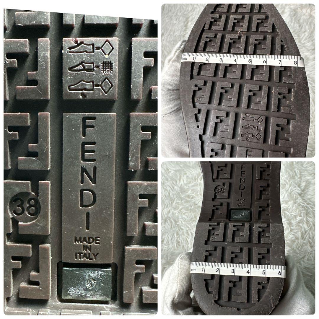 美品✨FENDI フェンディ ズッカ柄 レインブーツ 長靴　24cm 38サイズ