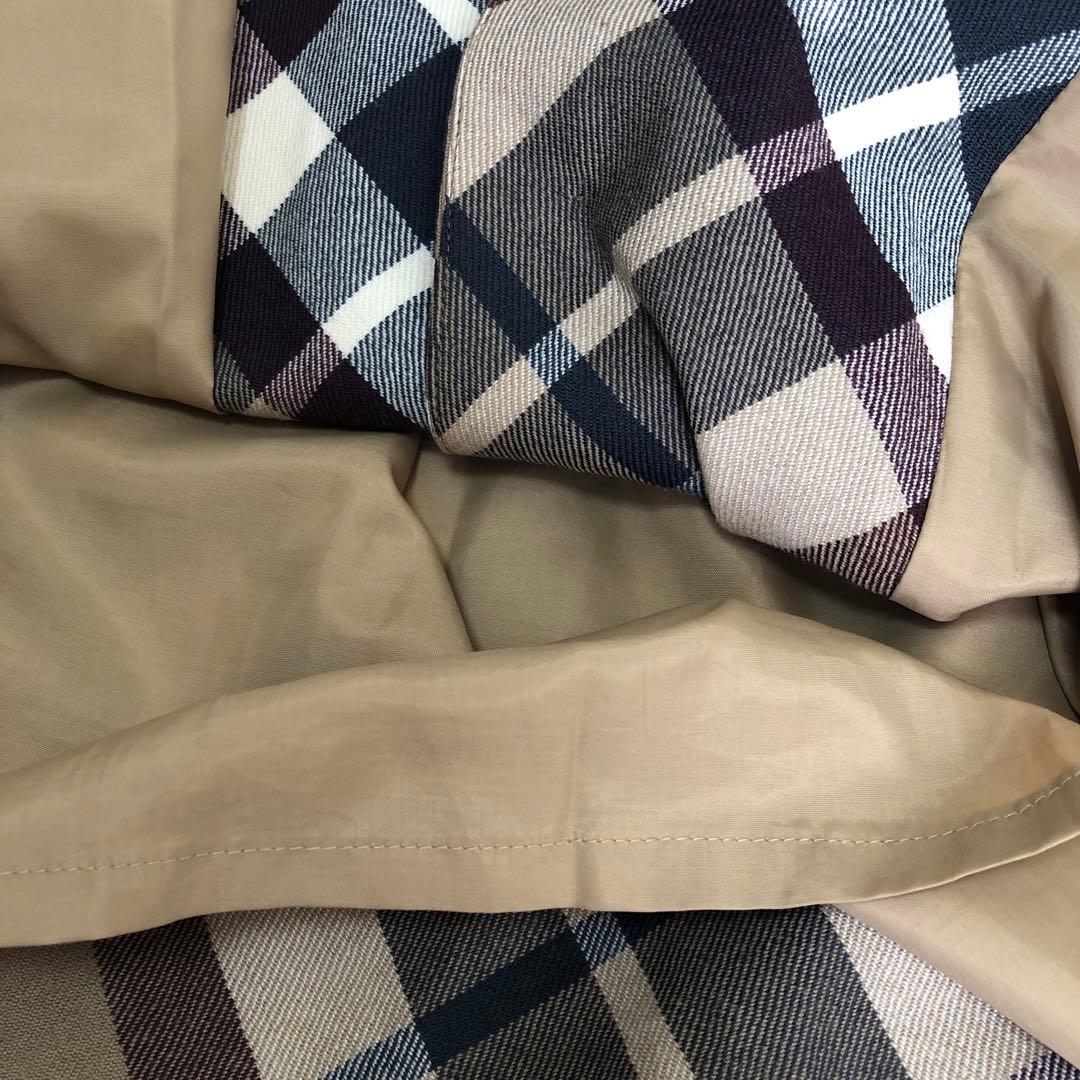 BURBERRY ノバチェック ウール リボン シャツワンピース 36 ブラウン