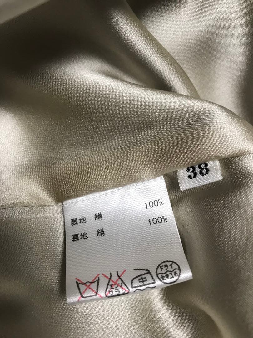 BARNEYS NEW YORK ネイビー シルクトレンチコート　38