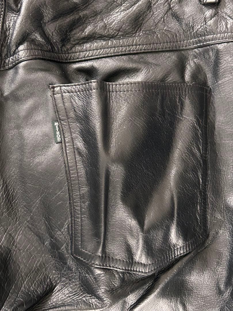 UNION METHOD STORE 牛革 レザーパンツ ブラック 34インチL
