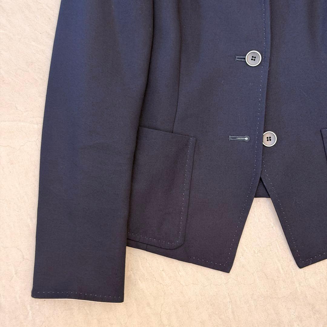 【美品】 フォクシー ジャケット コットン ネイビー 38 FOXEY