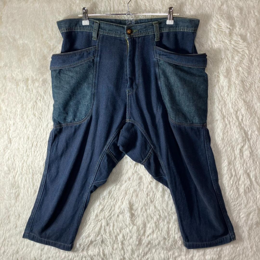美品 GOHEMP ゴーヘンプ デニムパンツ サルエル 日本製 インディゴ 34