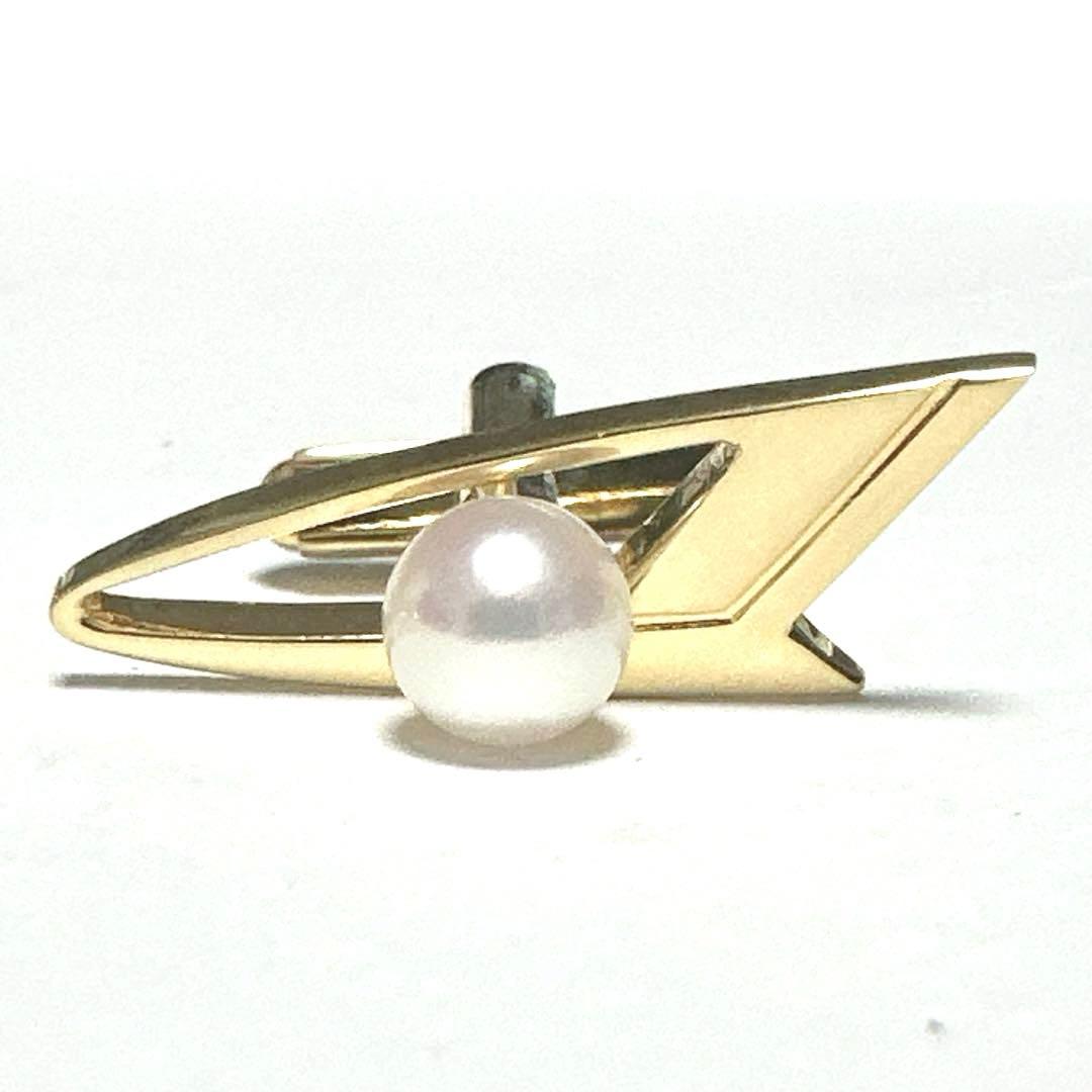 極美品　MIKIMOTO　ミキモト　カフス　メッキ　パール約6mm　ゴールド