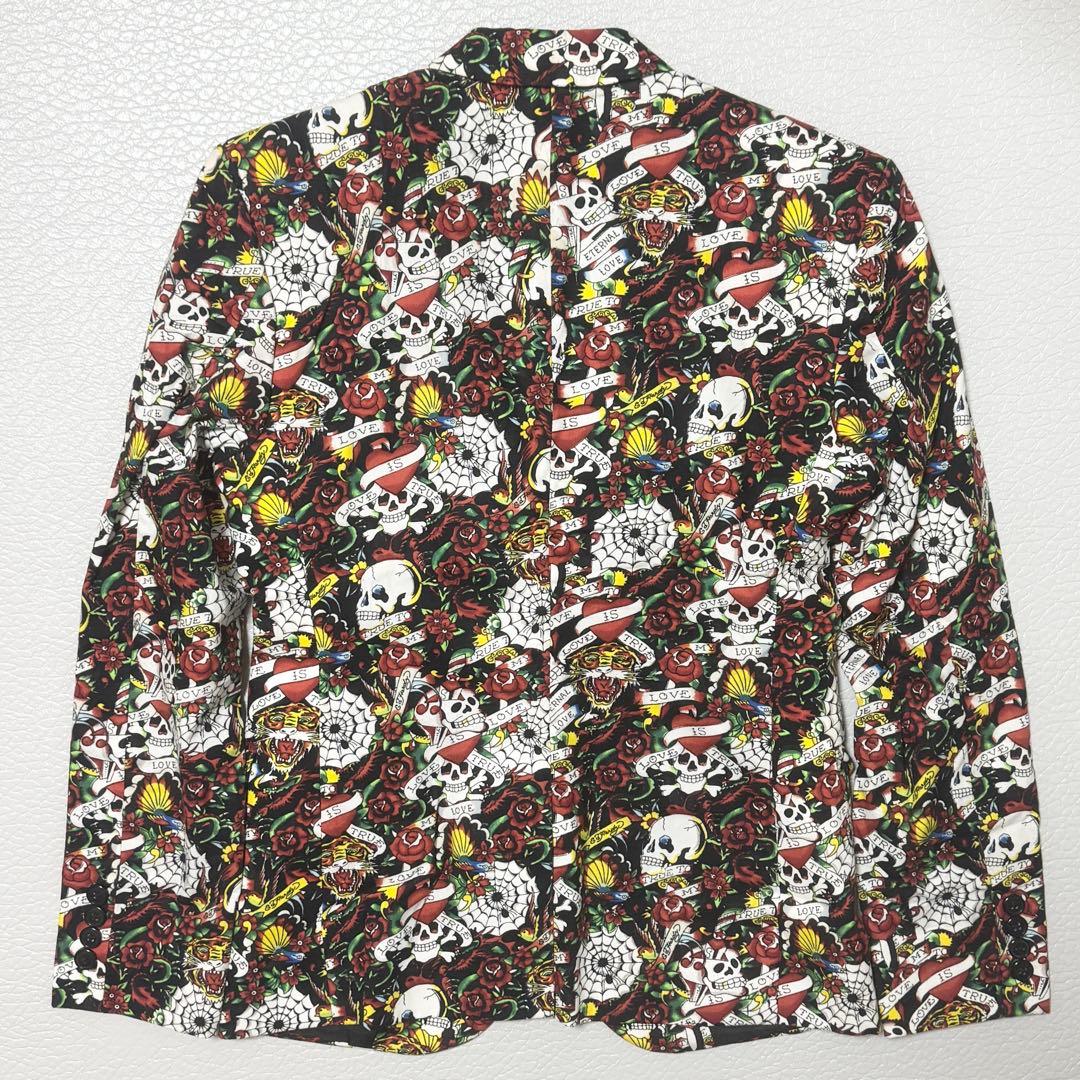 希少 Ed Hardy セットアップ スーツ スカル タイガー 刺繍 ブラック