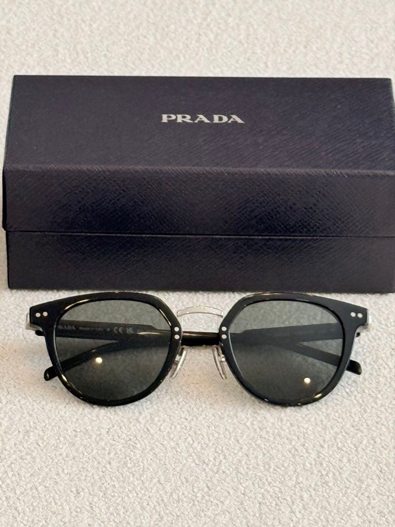 極美品、付属品有、PRADA プラダ ロゴサングラス SPR 17Y ボストン型