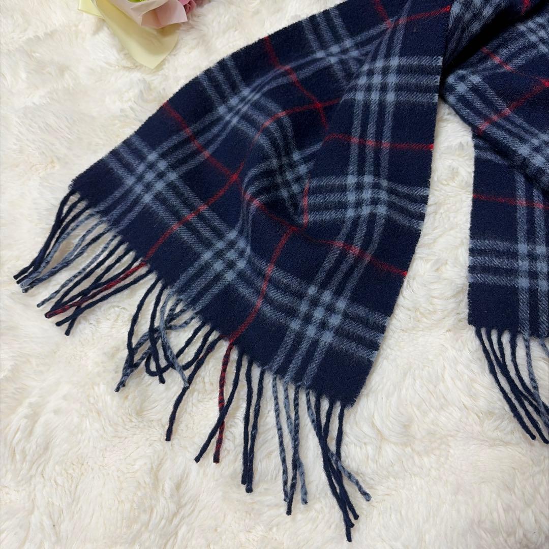 美品 BURBERRY バーバリー ノバチェック カシミヤ100 長め マフラー