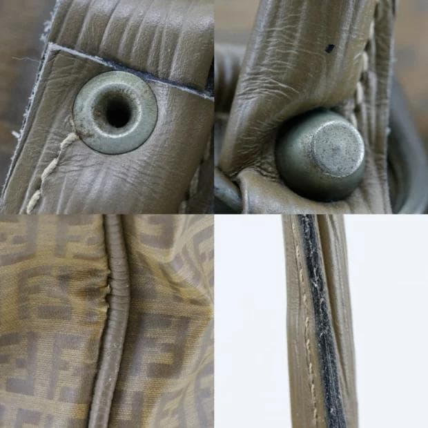 FENDI フェンディ ヴィンテージ ズッカ柄 ミニボストンバッグ ブラウン系