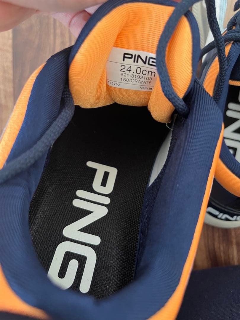 【新品未使用】24cm PING ゴルフシューズ レディース　オレンジ　ラウンド