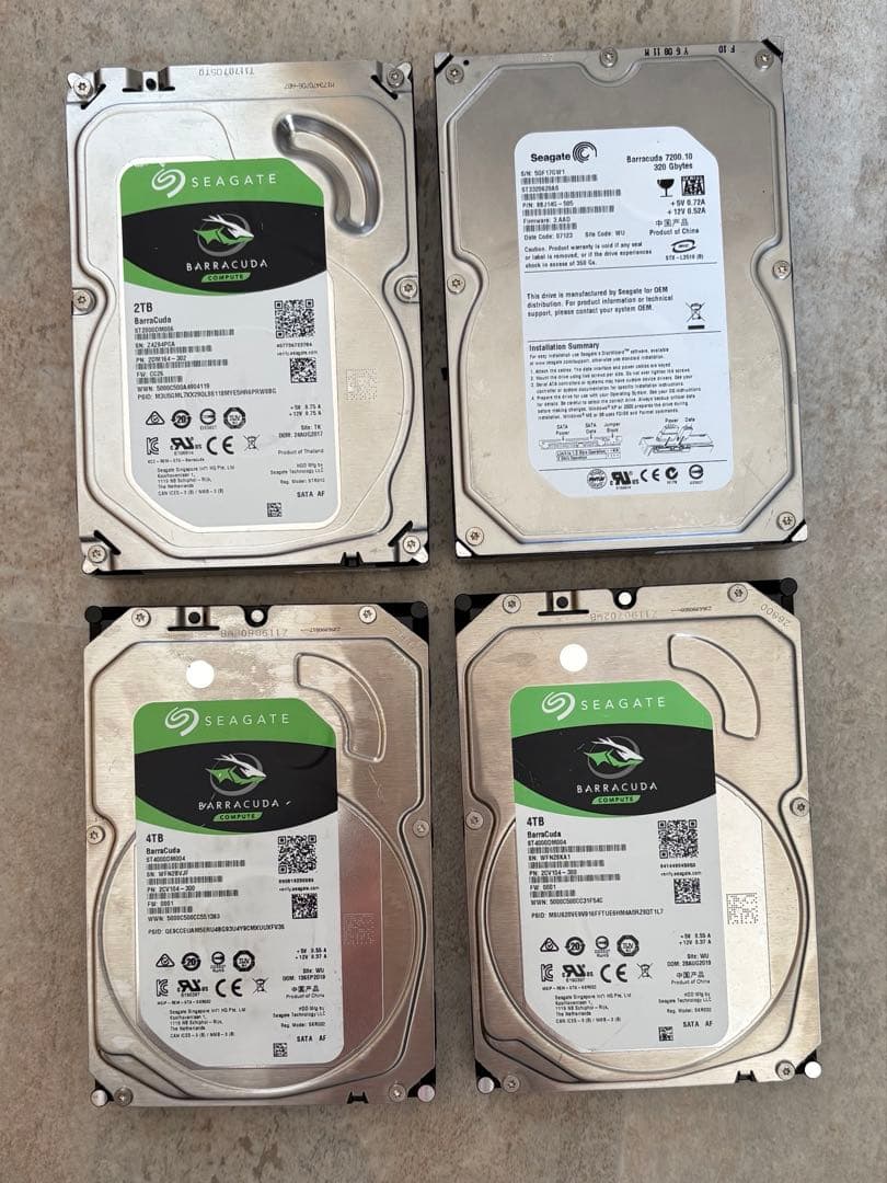 【ジャンク品】Seagate Barracuda 2TB 4TB内蔵型HDD