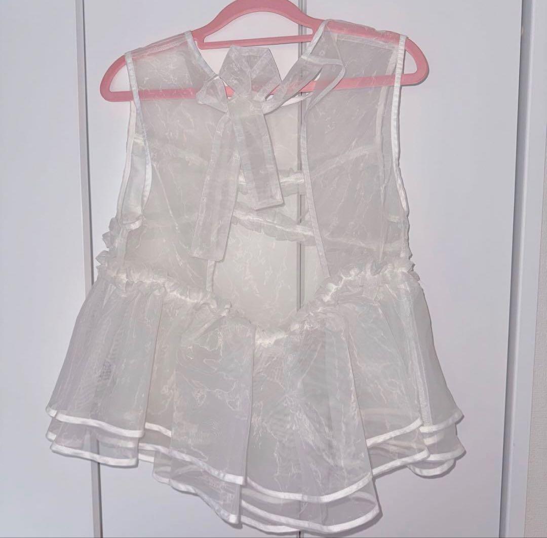 Bibiy FLEUR SHEER TOP シアートップスフリルキャミソール