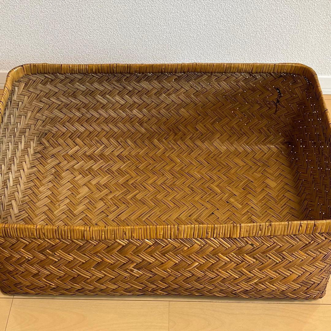 美品✨竹行李　古道具　アンティーク竹籠　収納カゴ昭和レトロ