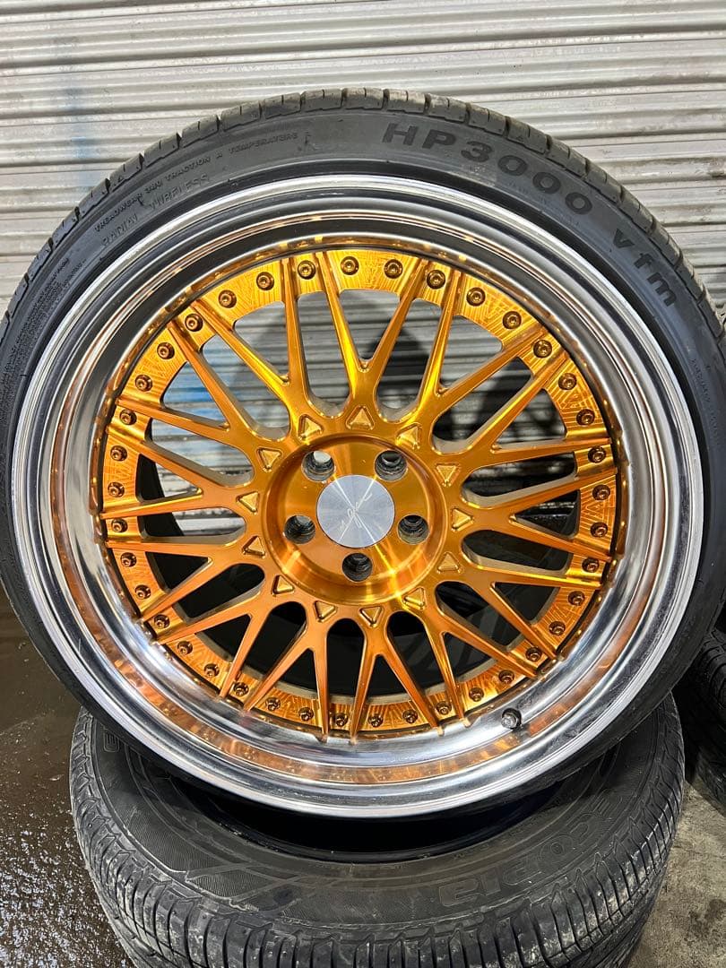 MGMホイールMM01 18インチF9J.R9.5J 希少国産鍛造PCD100