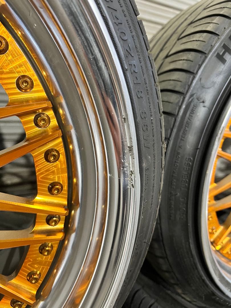 MGMホイールMM01 18インチF9J.R9.5J 希少国産鍛造PCD100