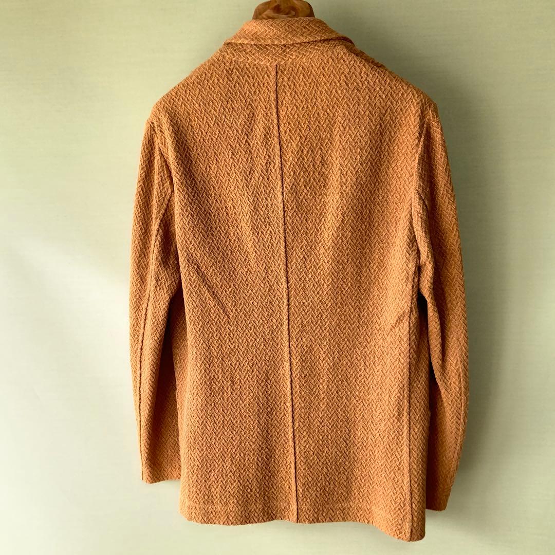 ユーズド美品 Mc Lauren ニットジャケット コットンリネン46テラコッタ