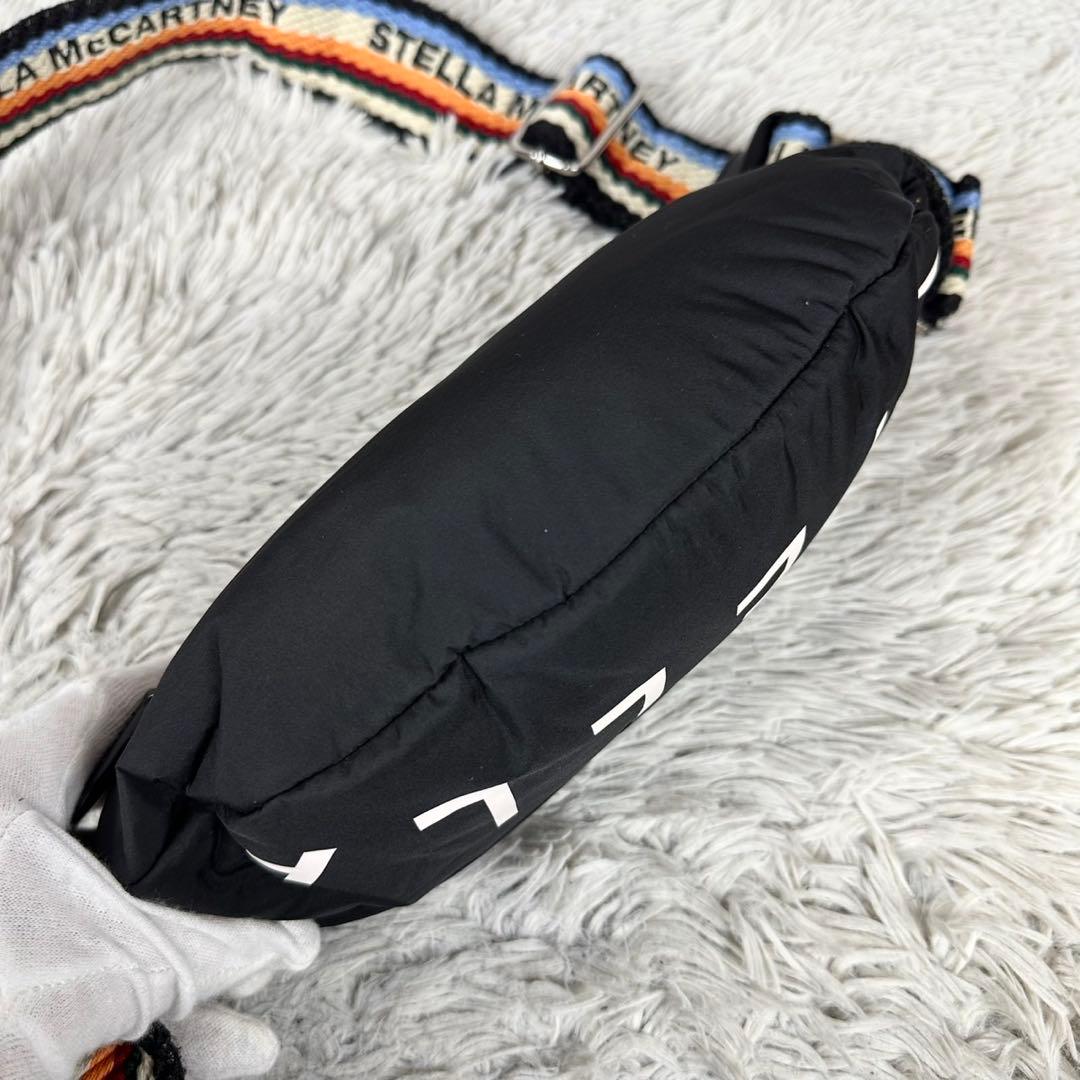 美品 ステラマッカートニー ナイロン ウエストバッグ マルチカラー ブラック