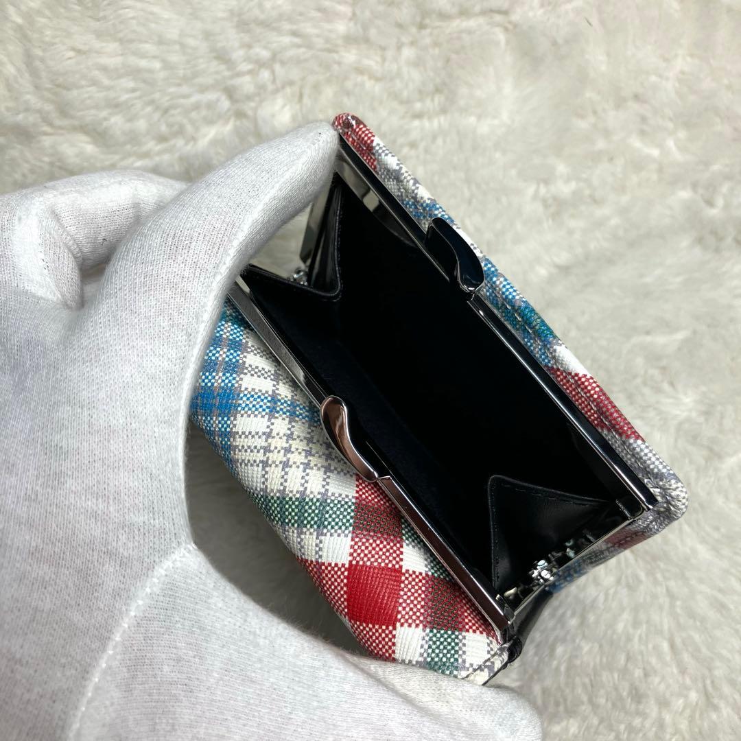 【未使用】Vivienne Westwood✨三つ折りミニ財布　チェック　がま口