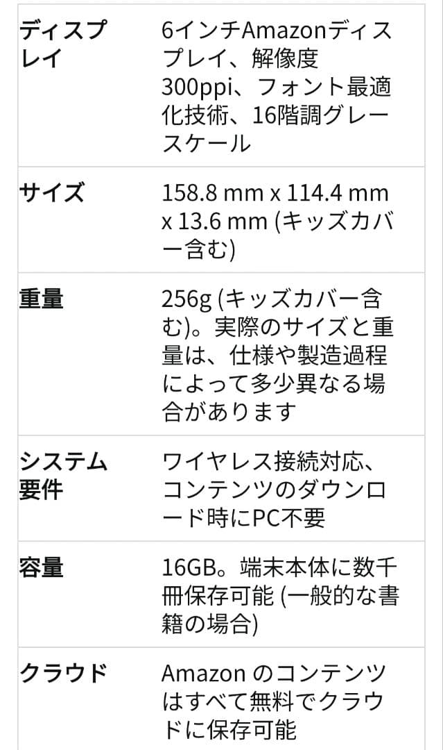 Amazon Kindle 電子書籍リーダー 本体　16ギガ