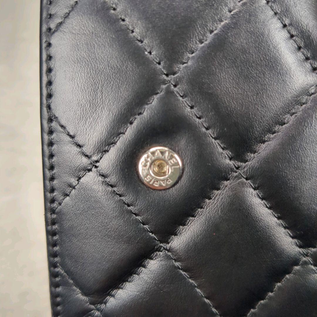 CHANEL シャネル カンボンライン 財布 マトラッセ 黒 ブラック