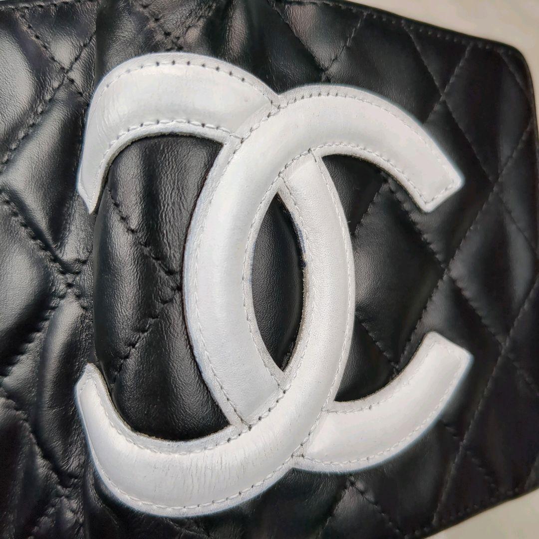 CHANEL シャネル カンボンライン 財布 マトラッセ 黒 ブラック