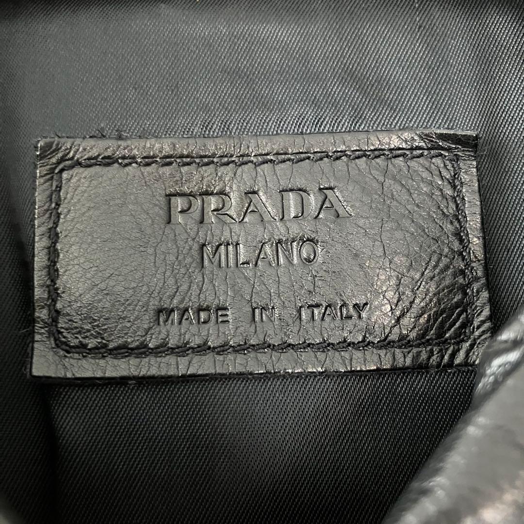09 PRADA MILANO ITALY製 レザーライダース/ブルゾン/44