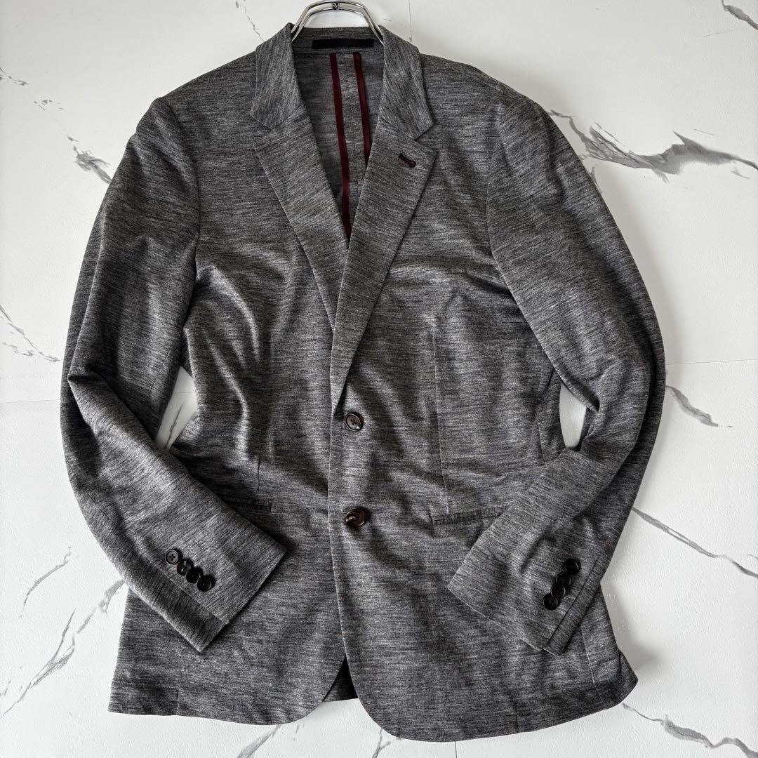 PaulSmith✨麻100% テーラードジャケット　アンコン　グレーストレッチ
