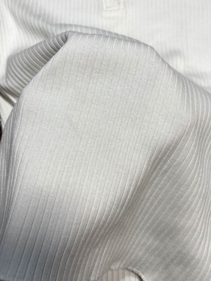 Fred Perry ホワイト 半袖ポロシャツ　リブ編み　レディース