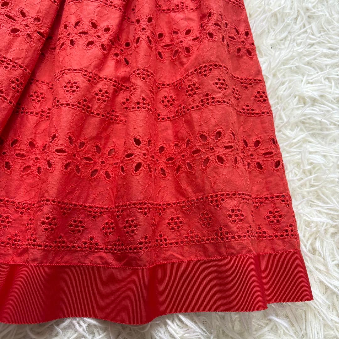 2024年　リボン　フラワー刺繍　エムズグレイシー　ワンピース　フレア　38