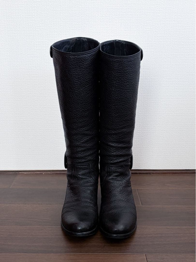 PRADA レザー ロングブーツ ブラック　25.5cm