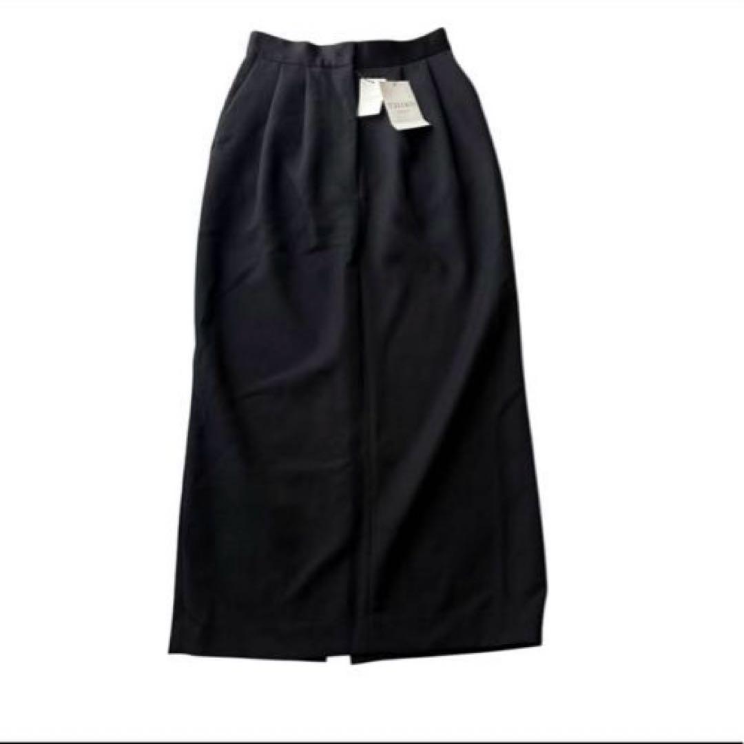 【新品未使用】 24AW サードマガジン タック スリットスカート Ｍ　ブラック