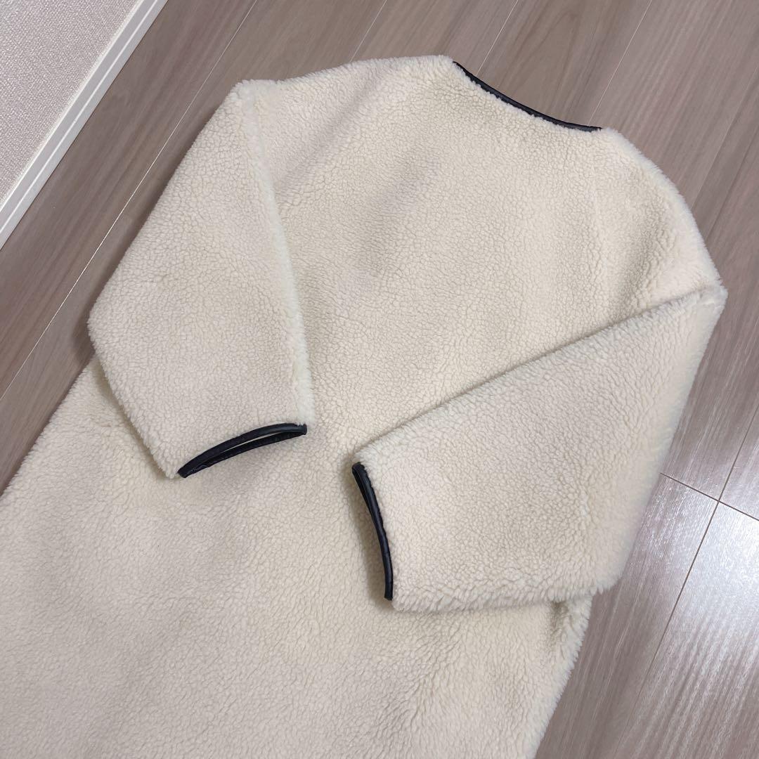 【美品】AKTE ボアロングコートパイピングコート アクテ Fサイズ