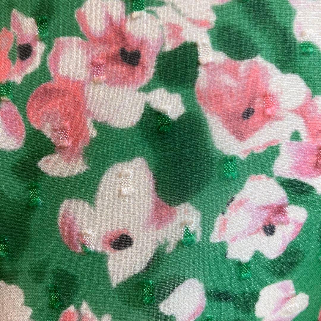 トッカワンピース　緑　花柄　TOCCA