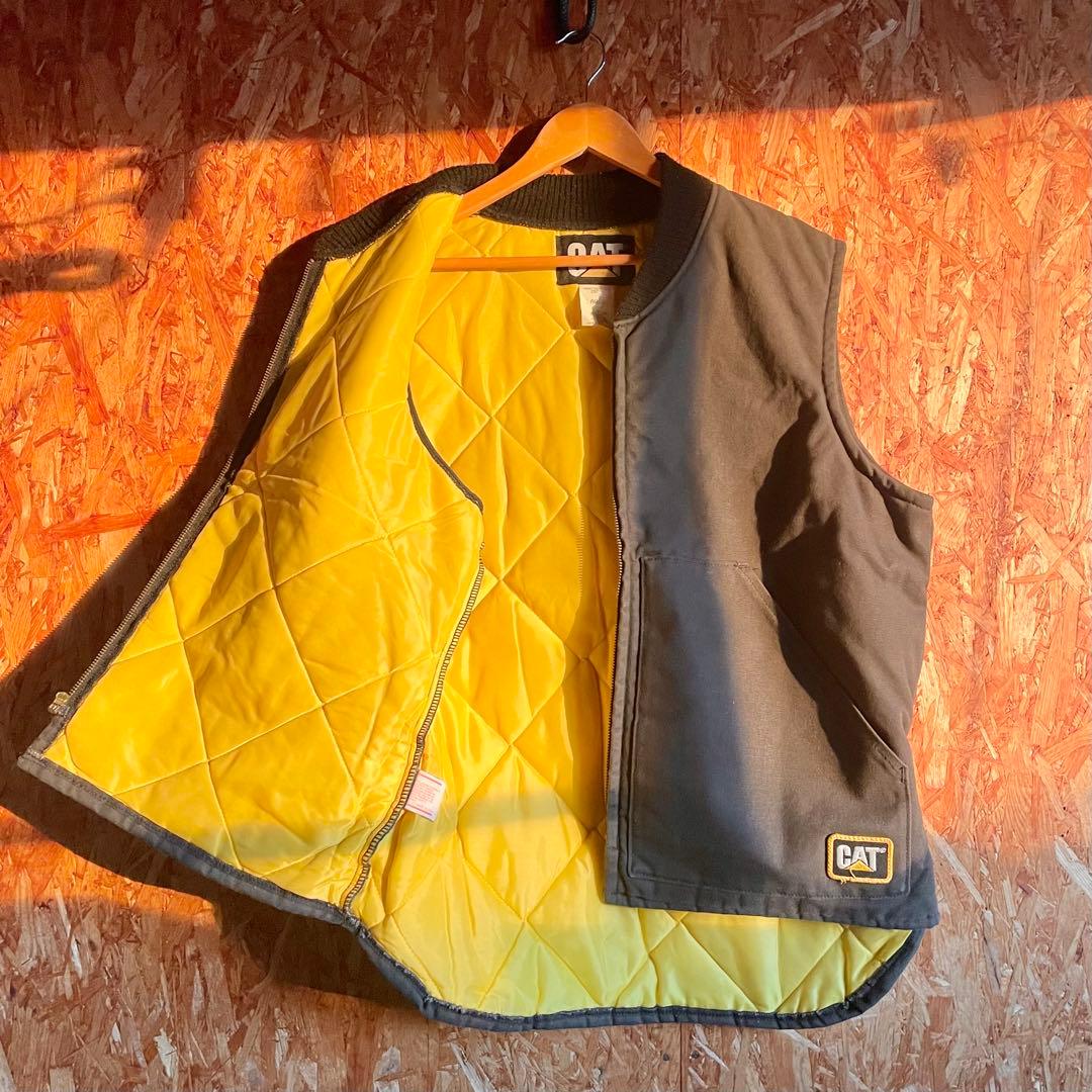 90s Caterpillar USA製 ダックベスト ダック生地 キルティング