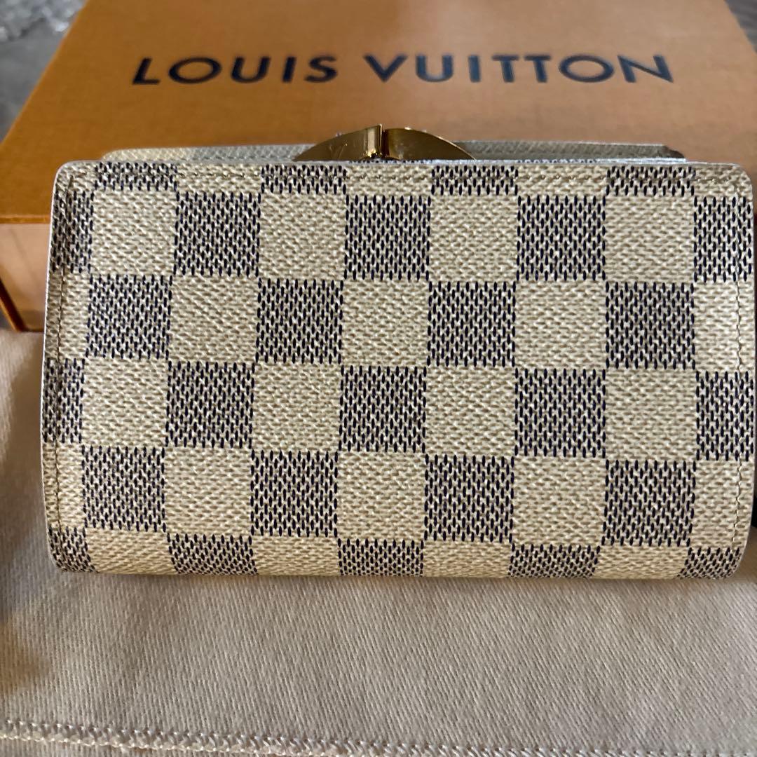 【未使用に近い】LOUIS VUITTON ダミエ アズール 二つ折り財布