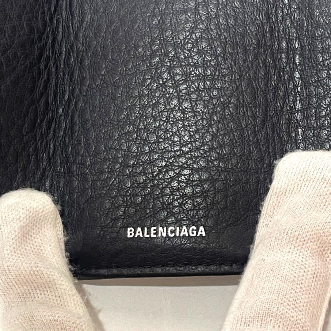 BALENCIAGA バレンシアガ 黒 レザー 三つ折り財布 Wallet