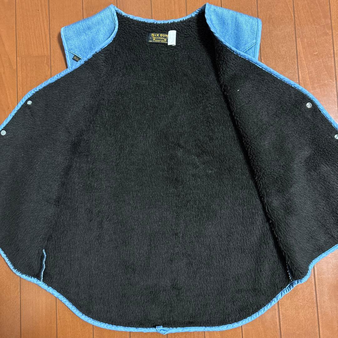 ヴィンテージ 70s USA製 黒ボア デニムベスト L アメカジ