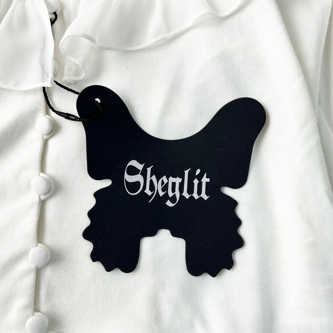 新品✨Sheglit シェグリット シフォンフリル カーディガン M ゴシック