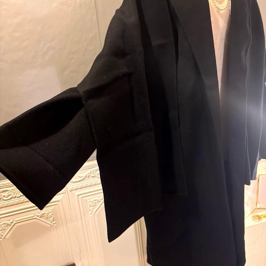 【5万円】日本製ウール生地　ガウンマフラーロングコート