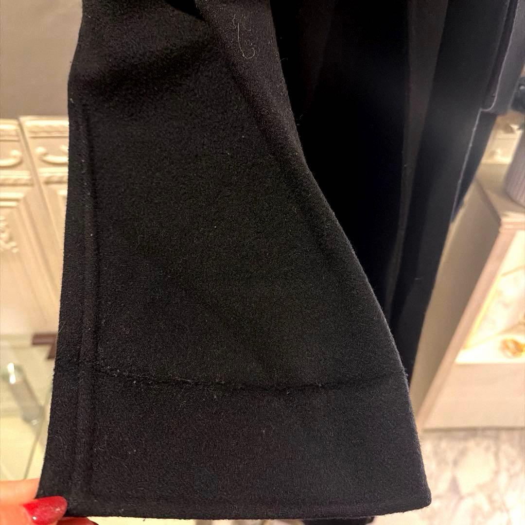 【5万円】日本製ウール生地　ガウンマフラーロングコート