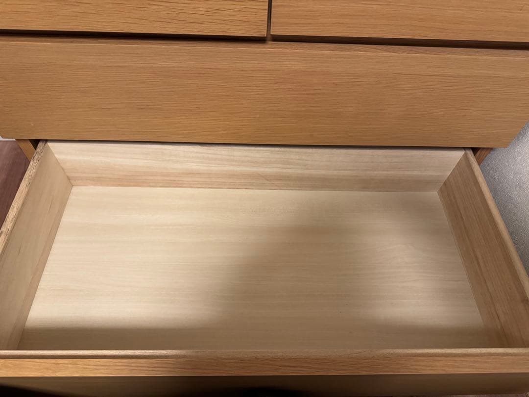 無印良品　オーク材チェスト4段ワイド