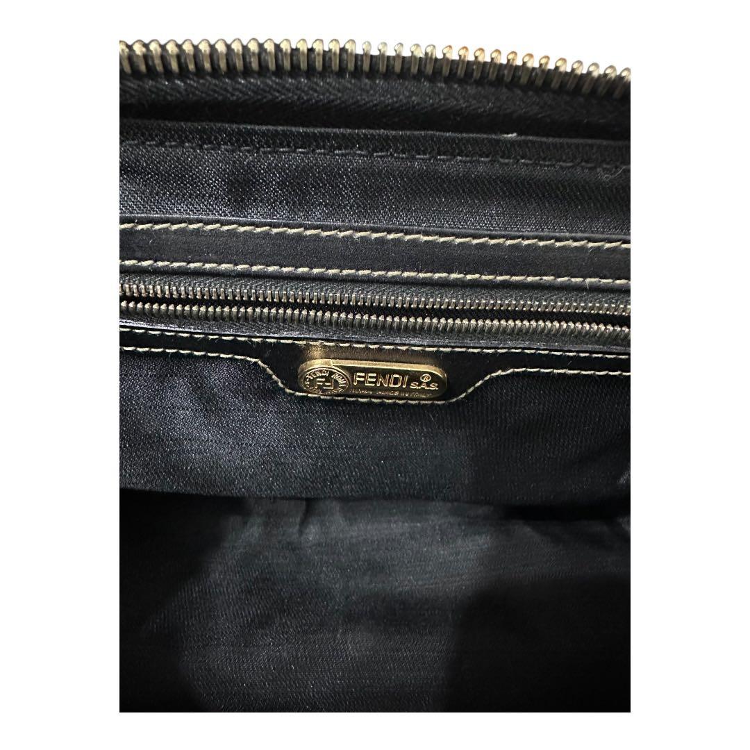 シ*ー様 FENDI ペカン柄 ミニボストンバッグ PVC×レザー 90s アー