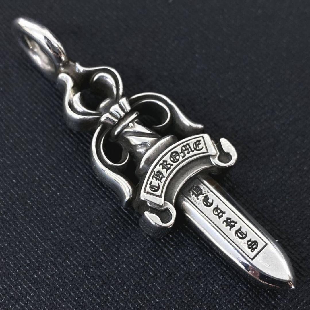 正規品 CHROME HEARTS シルバー 925 ダブル ダガー ペンダント